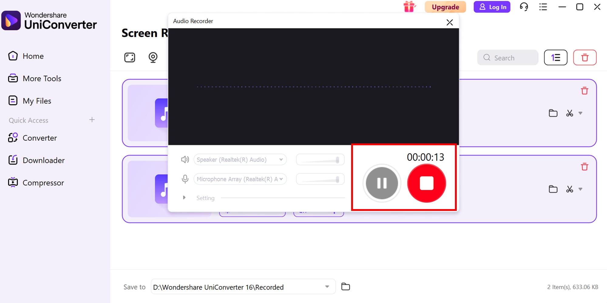 Stop recording